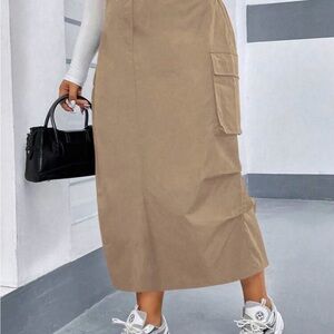 Tan Women's Cargo Skirt